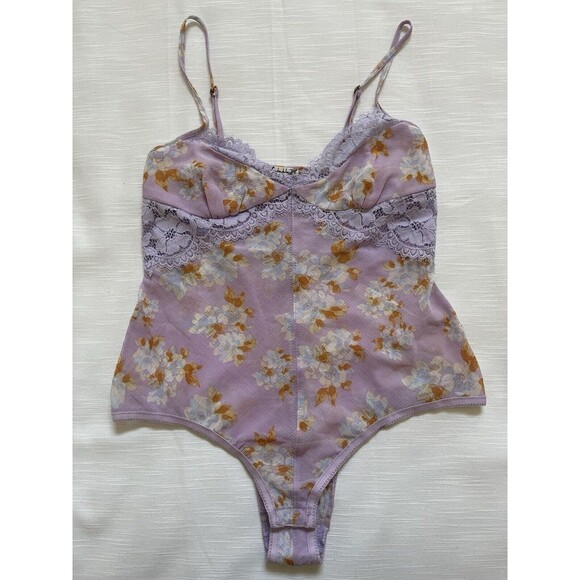 Free People Intimately Monday Morning Bodysuit In Lilac Combo Sz XS New W/O Tag - Picture 5 of 11